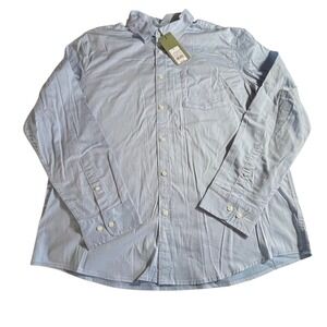 Goodfellow & Co Men's XL Blue Standard Fit Poplin Button Up Shirt Comfort Wear